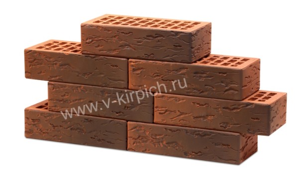 Кирпич лицевой керамический одинарный красный флеш руст М150 Воротынск - «Компания Камнеград» - Изображение 1