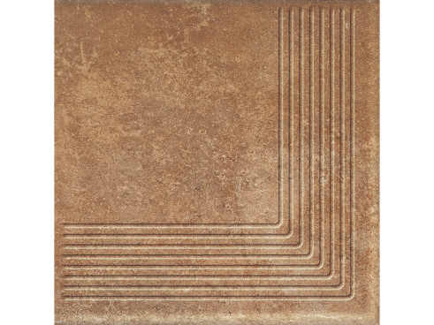 Клинкерная угловая ступень с насечками Paradyz Scandiano, Rosso, 300×300×11 мм - «Компания Камнеград»