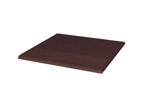 Клинкерная ступень с насечками Paradyz Natural, Brown, гладкая, 300×300×8,5 мм - «Компания Камнеград»