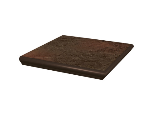 Клинкерная угловая ступень с капиносом Paradyz Semir, Brown, 330×330×11 мм - «Компания Камнеград»
