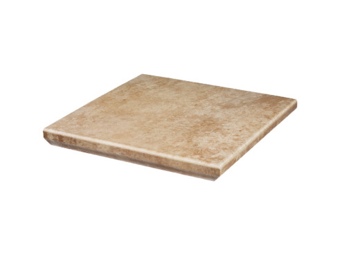 Клинкерная угловая ступень с капиносом Paradyz Ilario, Beige, 330×330×11 мм - «Компания Камнеград»