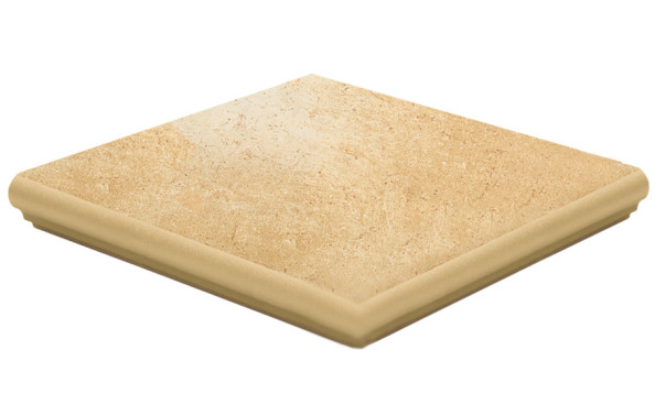 Клинкерная угловая ступень-флорентинер Westerwaelder Klinker MONTMARTRE Naturabeige, 320×320×9,5 мм - «Компания Камнеград»