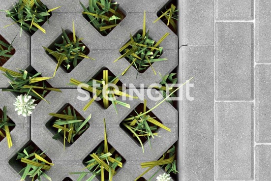 Тротуарная плитка Steingot газонная решетка серая - «Компания Камнеград» - Изображение 1