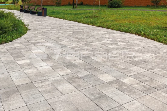 Тротуарная плитка Braer Сити 600 x 300, Color Mix Туман, 80 мм - «Компания Камнеград» - Изображение 4